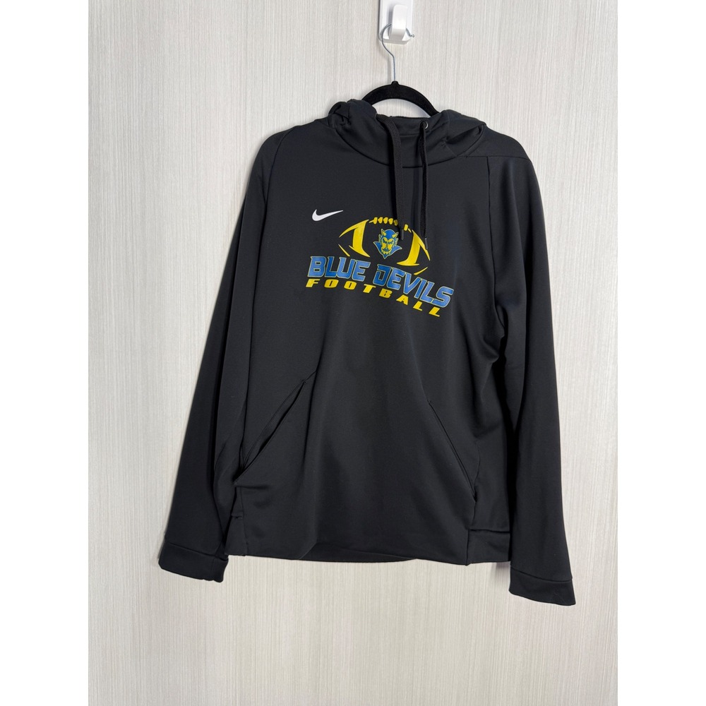 Nike Dri-FIT Blue Devils Football Hoodie Mens Large Black Pullover Sweatshirt
